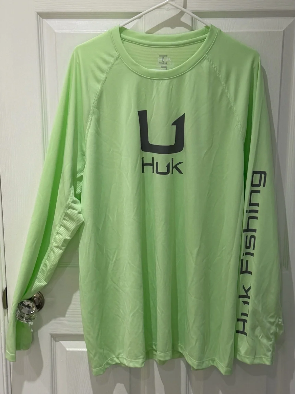 Huk Lime Green Long Sleeve Performance Fishing Shirt